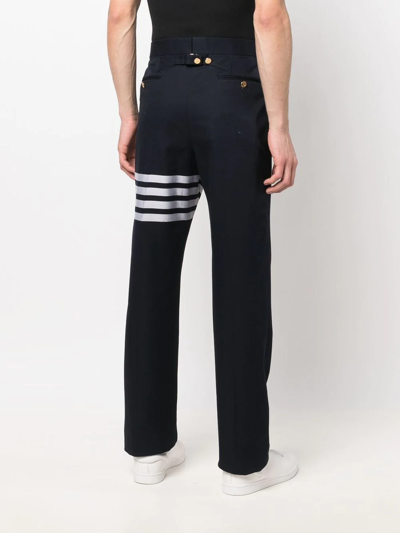 Thom Browne 4-bar Stripe Tailored Trousers In Blau