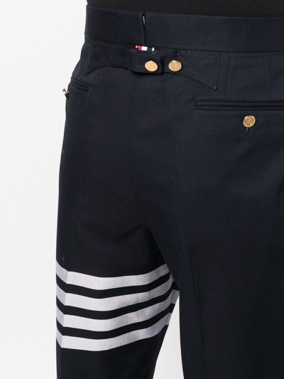 Thom Browne 4-bar Stripe Tailored Trousers In Blau