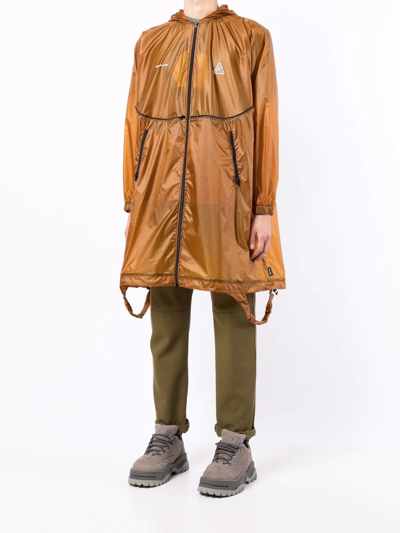 Shop Undercover Hooded Parka Jacket In Braun