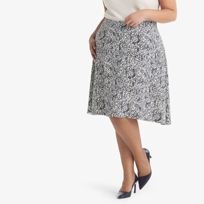 Shop M.m.lafleur The Hopson Skirt - Ivy Print In Galaxy Blue