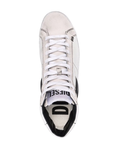 Shop Diesel Logo-patch Hi-top Sneakers In White