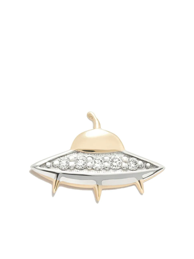 Shop Sydney Evan 14kt Yellow Gold Flying Saucer Diamond Stud Earring