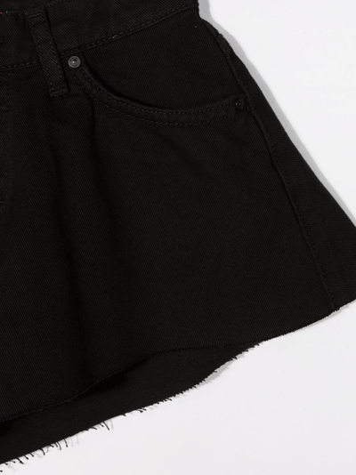 Shop Pinko Flared Denim Shorts In Black