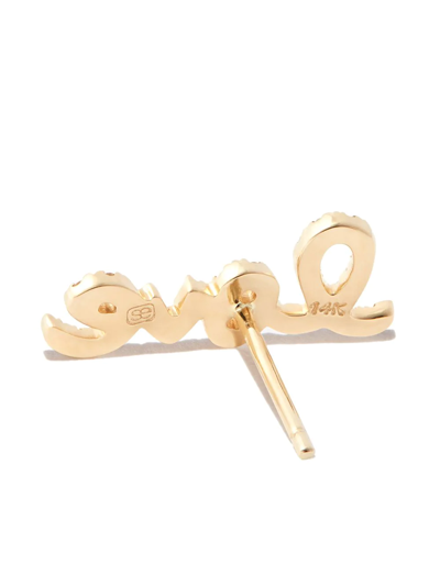 Sydney Evan 14kt Yellow Gold Love Diamond Stud Earring In Gold
