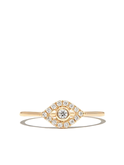 Sydney Evan 14k Yellow Gold Large Evil Eye Diamond Ring In Gold