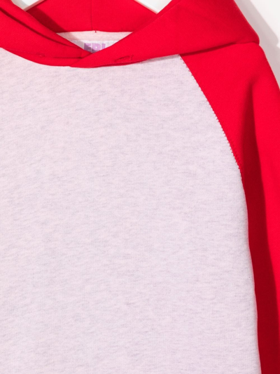 Shop Erl Colour-block Panel Hoodie In Red