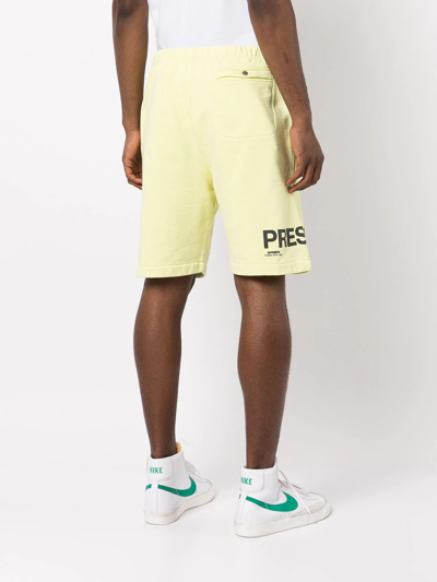 Shop Heron Preston Logo-print Track Shorts In Yellow