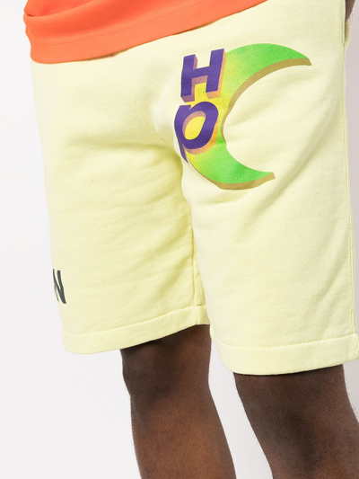 Shop Heron Preston Logo-print Track Shorts In Yellow