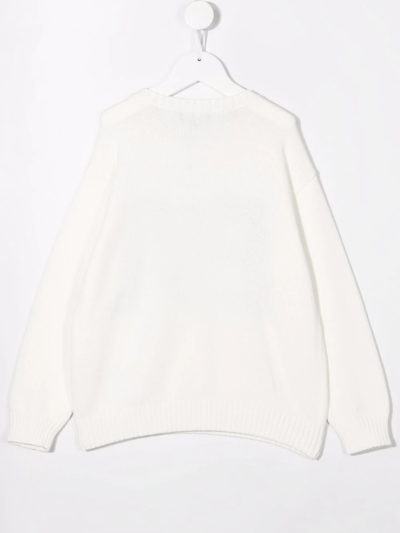 Shop Emporio Armani Logo-print Knit Jumper In White