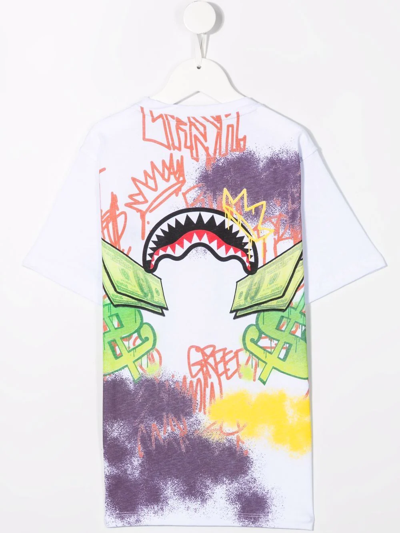 Shop Sprayground Kid Graphic-print Cotton T-shirt In White