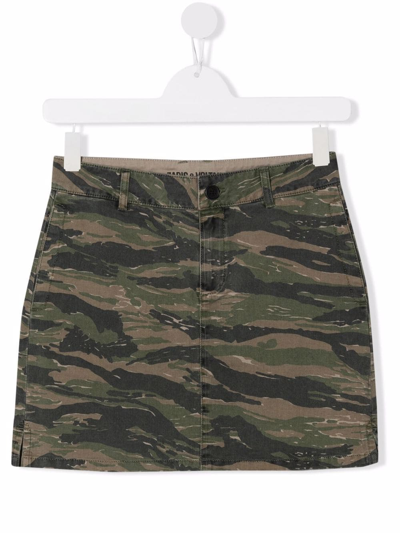 Shop Zadig & Voltaire Camouflage-print Mini Skirt In Green