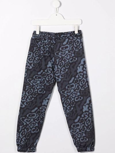 Shop Vision Of Super Leopard-print Track Pants In Black