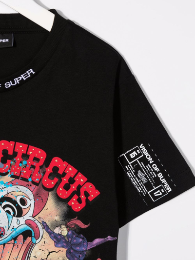 Shop Vision Of Super Super Circus-print Short-sleeve T-shirt In Black