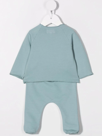 Teddy & Minou Embroidered Cat Trouser Set In Blue