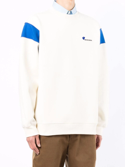 Shop Ader Error Colour-block Logo Sweatshirt In White