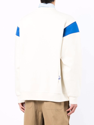 Shop Ader Error Colour-block Logo Sweatshirt In White