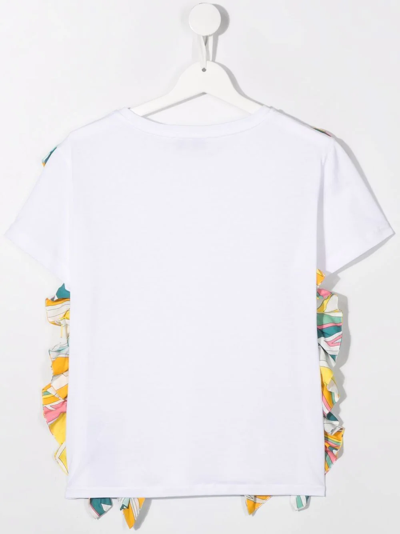 Shop Emilio Pucci Junior Teen Ruffled-detail T-shirt In White