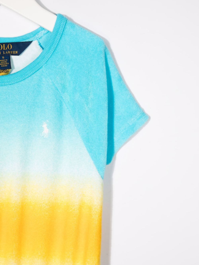 Polo Ralph Lauren Tie Dye-print T-shirt Dress In Blue