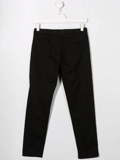 Shop Paolo Pecora Teen Mid-rise Tapered Trousers In Black