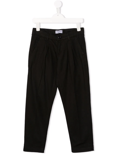 Shop Paolo Pecora Mid-rise Tapered Trousers In Black