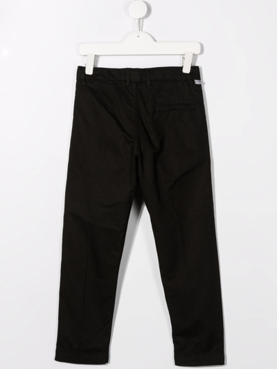 Shop Paolo Pecora Mid-rise Tapered Trousers In Black
