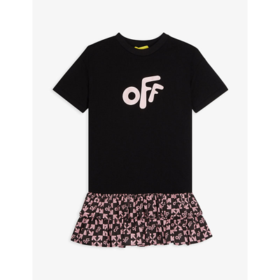 Off-white Little Girl's & Girl's Monogram T-shirt Dress In Pink