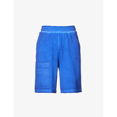 Shop A-cold-wall* Dissolve Regular-fit Cotton-jersey Shorts In Cobalt Blue
