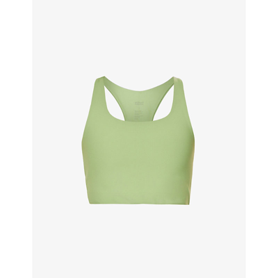 Shop Girlfriend Collective Paloma Stretch-jersey Sports Bra In Mantis