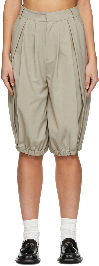 Trunk Project Beige Wool Shorts In Beige