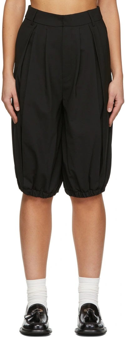 Trunk Project Black Wool Shorts In Black