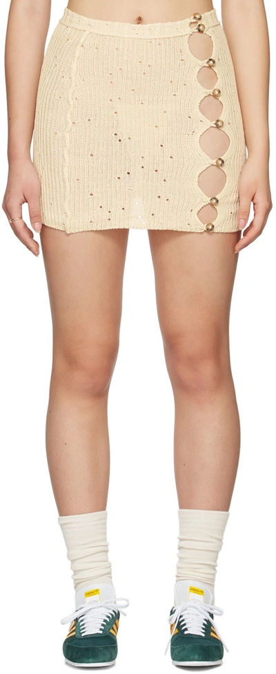 Gabe Gordon Ssense Exclusive Off-white Vortex Mini Skirt In Cream