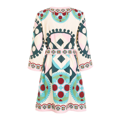 La Doublej Geometric-print Terry Robe In Ruote Placée