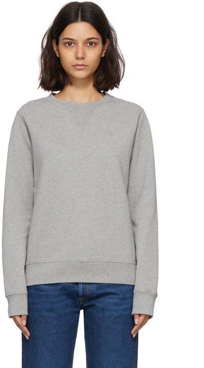 Maison Margiela Grey Classic Sweatshirt In Grey Melange | ModeSens