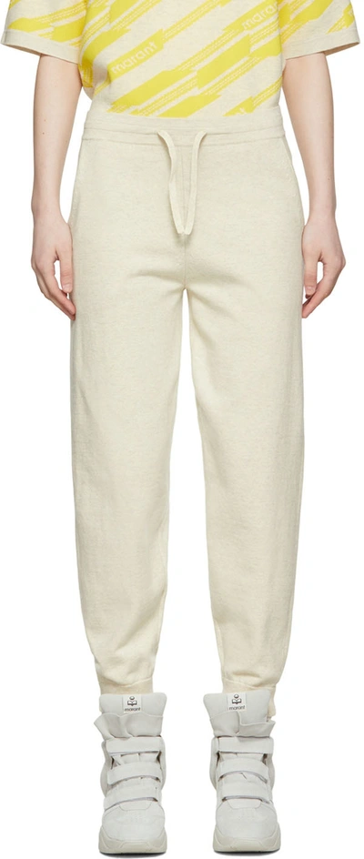 Shop Isabel Marant Étoile Off-white Kira Lounge Pants In 02ly Light Grey
