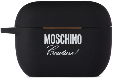 Shop Moschino Orange & Black Hamburger Airpods Pro Headphone Case In A1555