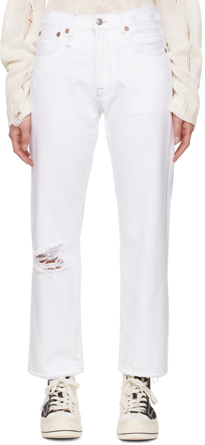 Shop R13 White Distressed Jeans In 910c Holden White