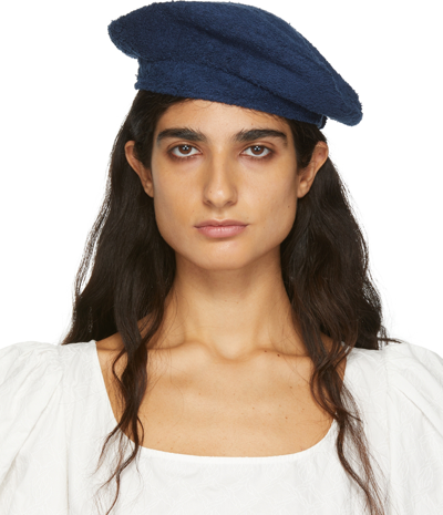 Shop Shrimps Navy Terrycloth Indra Cap