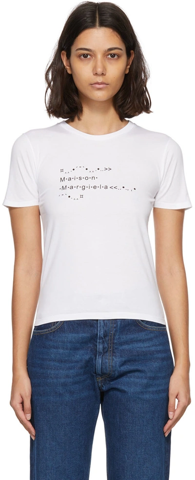 Shop Maison Margiela White Cotton T-shirt In 100 White