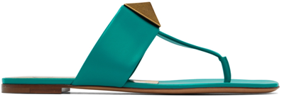 Shop Valentino Green One Stud Sandals In Pv2 Ultrama