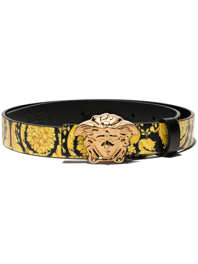Shop Versace La Medusa Reversible Belt In Gold