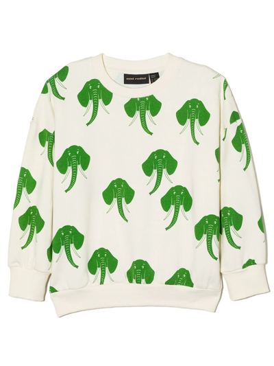 Shop Mini Rodini Elephant-print Sweatshirt In White