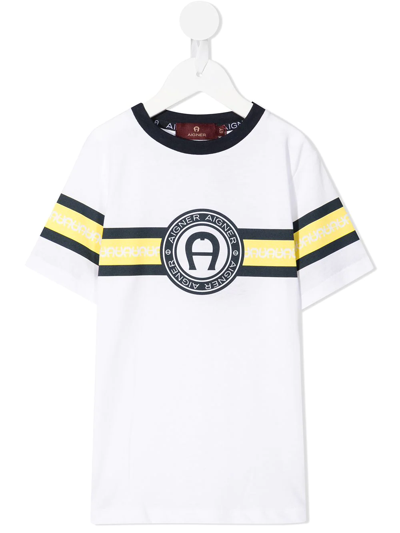 Shop Aigner Logo-print Short-sleeve T-shirt In White