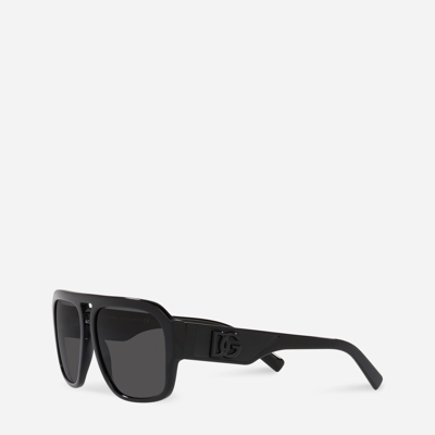 Shop Dolce & Gabbana Dg Crossed Sunglasses In Black