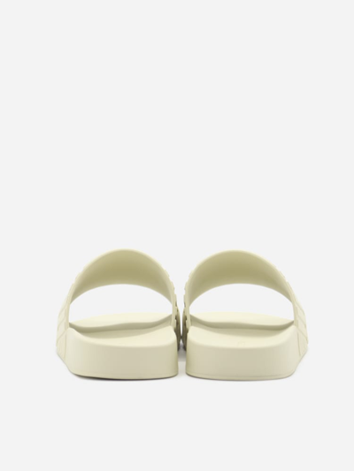 Shop Bottega Veneta Rubber Resort Slides In Sea Salt