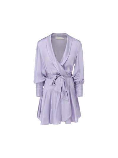 Shop Zimmermann Midi Dress In Lilac