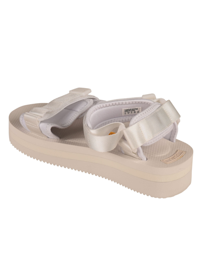 Shop Suicoke Ankle Strap Logo Patched Sandals In White