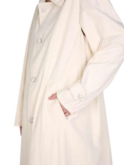 Shop Maison Margiela Single-breasted Trench In Bianco