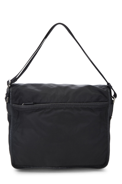Pre-owned Prada Black Tessuto Messenger 