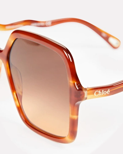 Shop Chloé Zelie Square Sunglasses In Brown