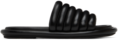 Marsèll Black Spalmata Flat Sandals In 666 Black